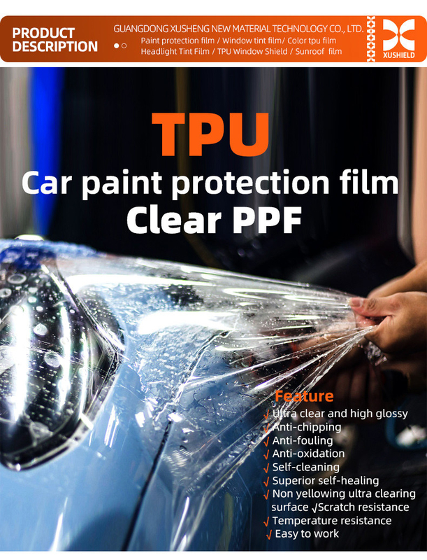 Tpu 1.52m*15m ใส Ppf ผนังป้องกันสีสําหรับรถยนต์