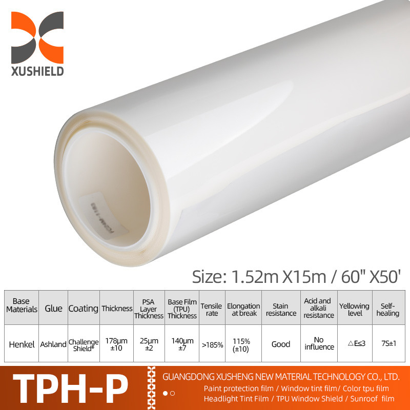 XUSHIELD 7 มิล 6 มิล PPF ฟิล์ม ป้องกันรอยขีดข่วน ปรับตัวเอง PPF TPH กระจ่างรถกระจ่างใส PPF ฟิล์มป้องกันสีสําหรับรถยนต์