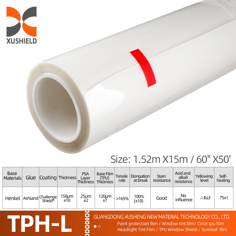 TPH 1.52*15M โรลล์กระจ่างสูง CLEAR Transparent Adhesive Car Body Paint Protection Ppf Film Tph