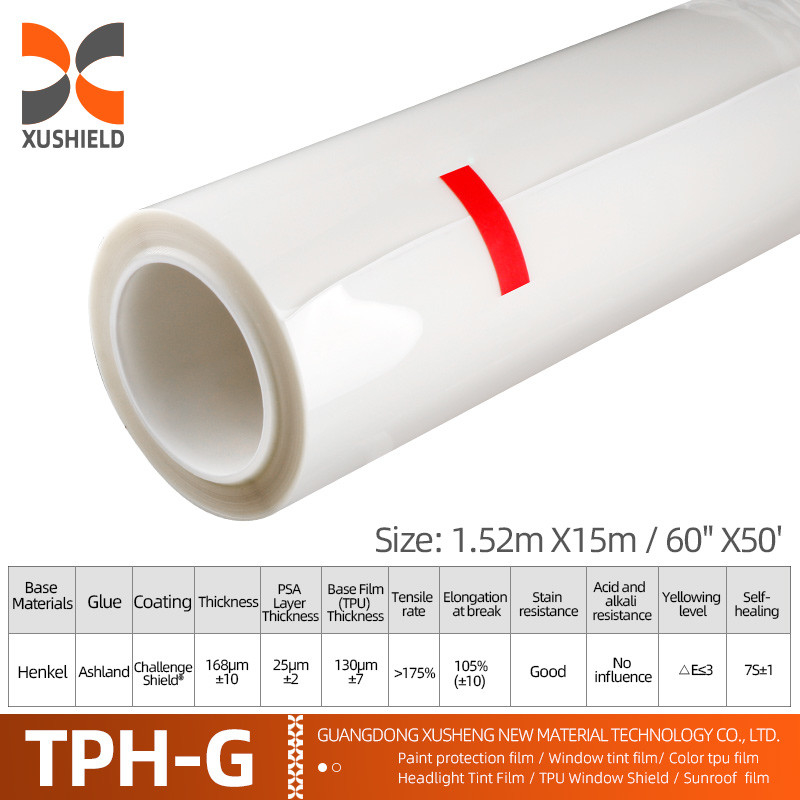 TPH 1.52*15M โรลล์กระจ่างสูง CLEAR Transparent Adhesive Car Body Paint Protection Ppf Film Tph