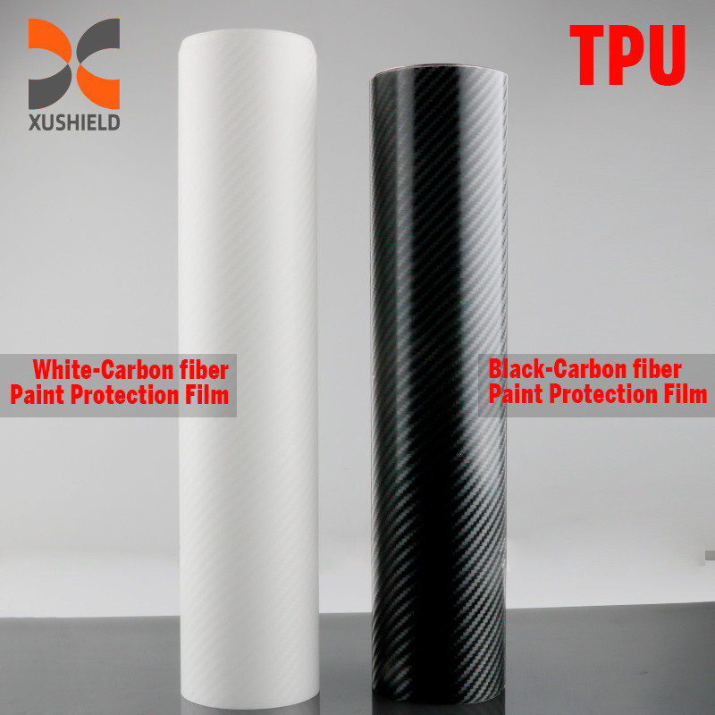 TPU ไฟเบอร์คาร์บอน สีสดใส Ppf ฟิล์มต้านรอยขีดข่วน การเยียวยาตัวเอง