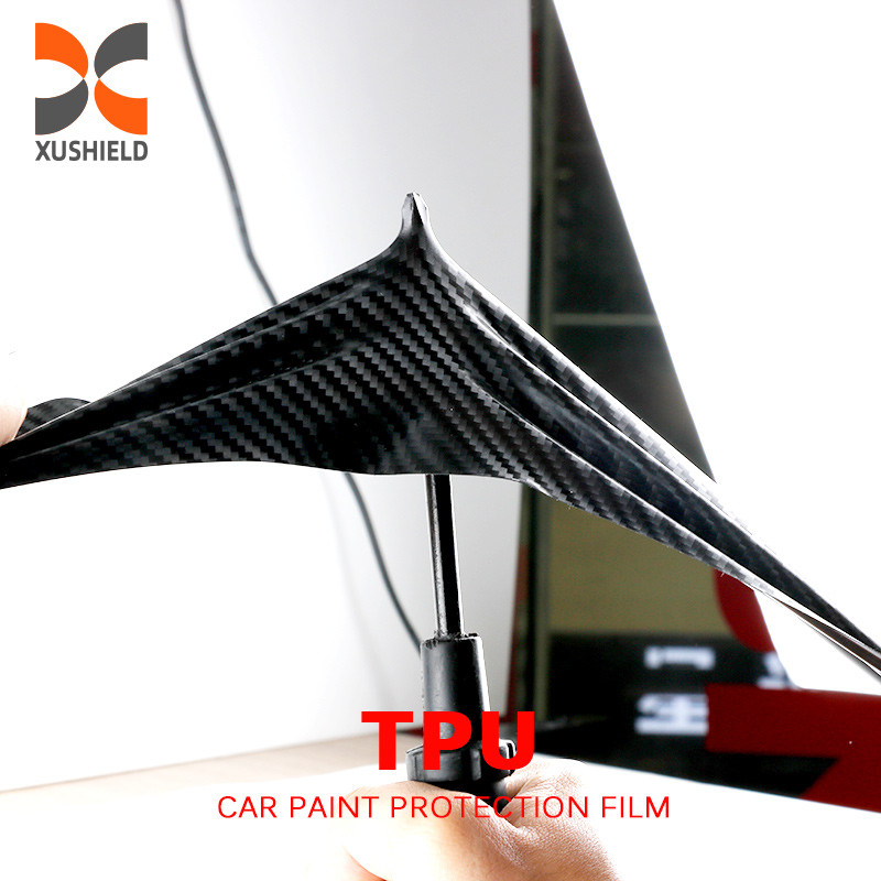 TPU ไฟเบอร์คาร์บอน สีสดใส Ppf ฟิล์มต้านรอยขีดข่วน การเยียวยาตัวเอง