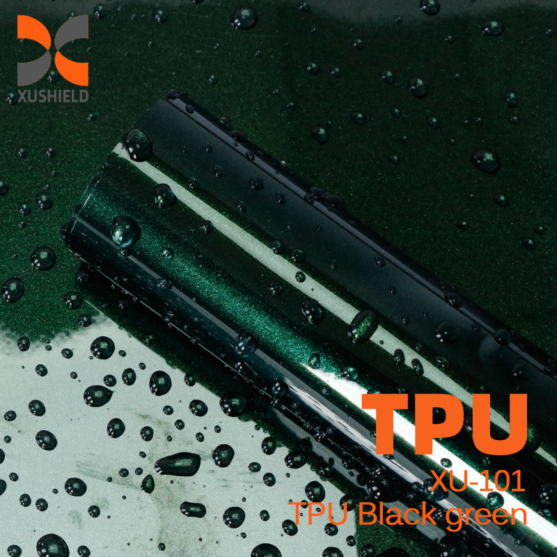 TPU สีเขียวดํา โฟมรถยนต์ เปลี่ยนสี PPF โลหะเหลว สีแดง Auto 1.52 * 17m / รอลล์ Ppf ผนังป้องกันสี PPF สี