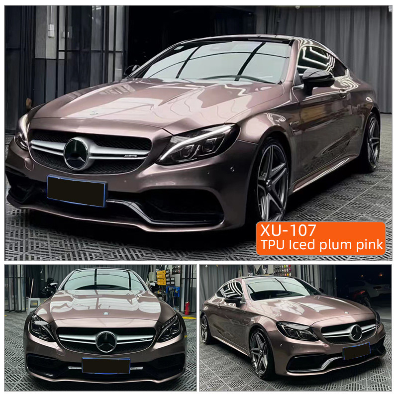 TPU Iced Plum Pink PPF รับประกัน 5 ปี Anti-yellow Self Healing 1.52*17m TPU ผนังป้องกันสีรถ