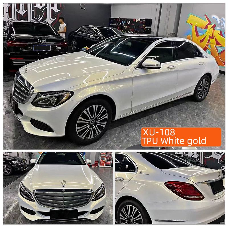 TPU สีทองขาว PPF Film Ultimate Plus Transparent รถปกป้องหนัง Matte Black TPU Paint Protection Film รถปกป้องหนัง