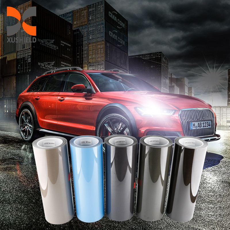 ไฟหน้ามอเตอร์ไซเคิลโปร่งใส ไฟท้ายดํามืดรถยนต์ ไฟหน้ารถยนต์ LED ฟิล์มสี TPH ฟิล์มป้องกันหลอดไฟ