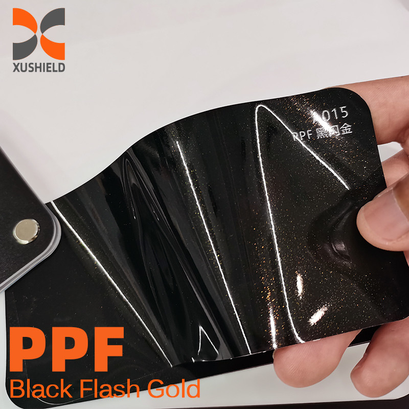 XUSHIELD สี การเยียวยาตัวเอง ผนังป้องกันสี รถห่อ ไวนิลกระจ่างดํา ppf tpu ผนังกระจ่าง Miami Blue