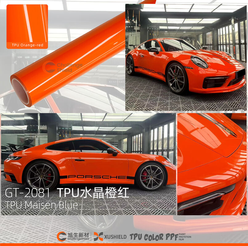 ฟิล์ม TPU PPF เปลี่ยนสีกันรังสี UV ซ่อมแซมตัวเองได้เพื่อปกป้องสีรถยนต์